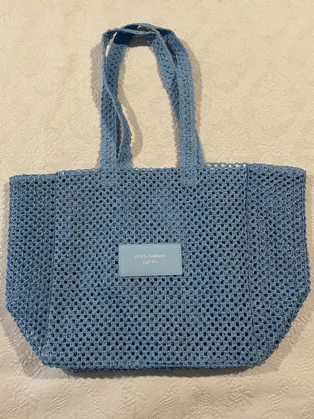 Dolce & Gabbana Light Blue Beach Mesh Tote Bag  NWOT